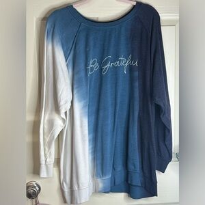 Torrid Blue and White Gradient Long Sleeve Sweat Shirt size 4X